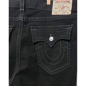 NWT True Religion Ricky Flap Relaxed Jeans Black WORLD TOUR BUDDHA 36x32